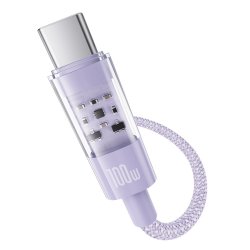 Baseus Gem USB C til USB C hurtigopladningskabel 2 m 100 W Lilla