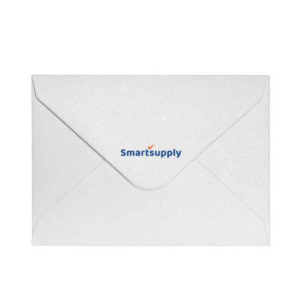 Sm� hvide skinnende kuverter 10 stk. 70mm x 100mm (B7)