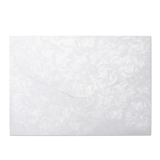 Hvide rose m�nstrede kuverter 10 stk. 162mm x 229mm