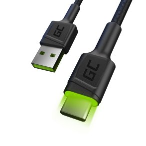 Green Cell KABGC06 USB-kabel 1,2 m USB A USB C Sort