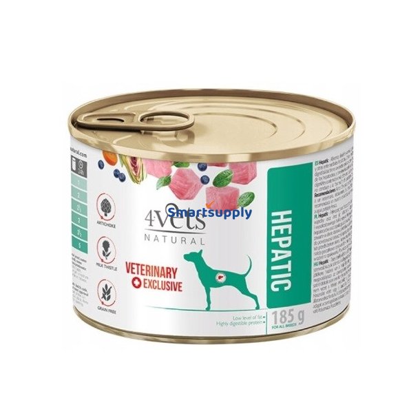4VETS Natural Hepatic Dog  - vdt hundefoder - 185 g