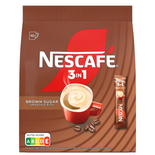 Nescaf&eacute; 3-i-1 brun sukker Classic 10 breve