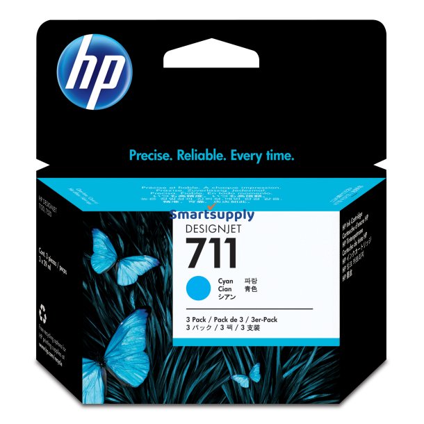 Multipack 3 stk HP 711 Cyan blkpatron 29ml original