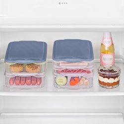 Rotho Rondo Horizon Bl - Madopbevaringsbeholder - 2 X 0,75L, 1 X 1,35L