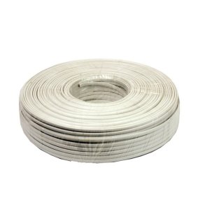 Telefonkabel 4C stranded wire 100 meter, hvid