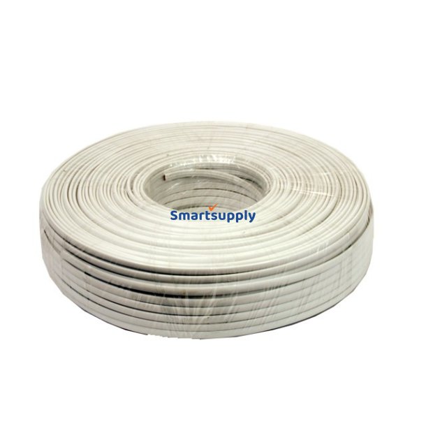Telefonkabel 4C stranded wire 100 meter, hvid