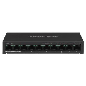 Mercusys MS110P netvrksswitch Administreret Fast Ethernet (10/100) Strm over Ethernet (PoE) Sort