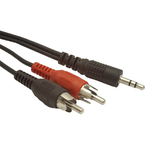 Minijack kabel 3,5mm 2x RCA M/M 2,5m