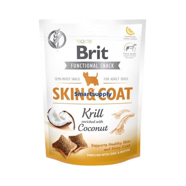 Brit Functional Snack Skin &amp; Coat Krill - Hundegodbid - 150G