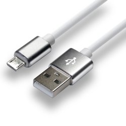 everActive USB-kabel 1m - hvidt, silikone, understtter hurtig opladning, 2,4A - CBS-1MW