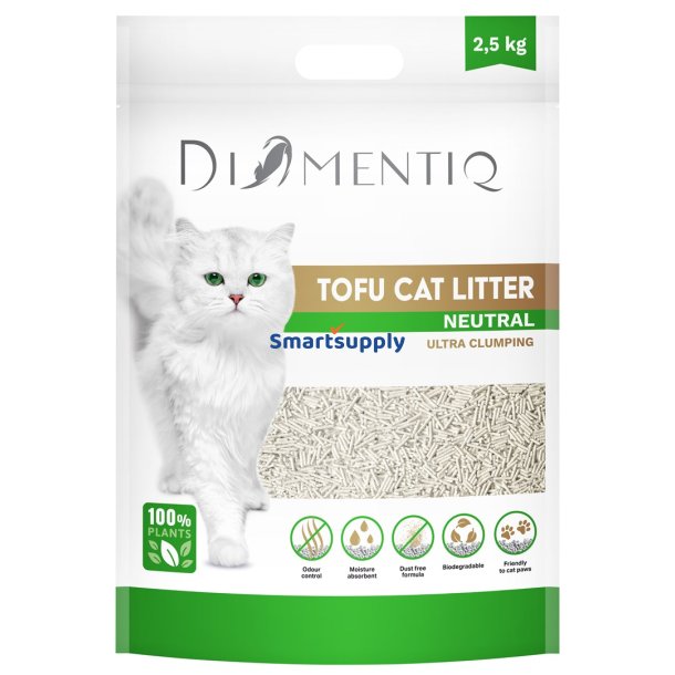 DIAMENTIQ Tofu Neutral Ultra clumping - plantegrus - 2,5 kg