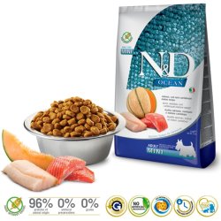 FARMINA N&D Ocean Dog Salmon, Cod, Cantaloupe, Melon Adult Mini  - trfoder til hunde - 2.5 kg