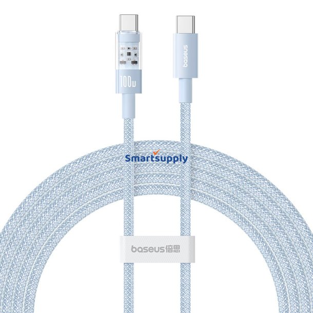 Baseus Gem Usb-C Til Usb-C Hurtigopladningskabel 2 M 100 W Bl