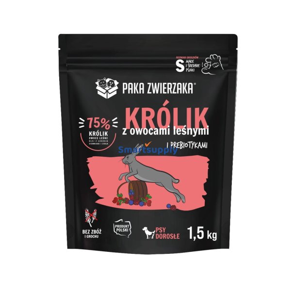 Kanin Med Skovfrugter S - Trfoder Til Hunde - 1,5 Kg