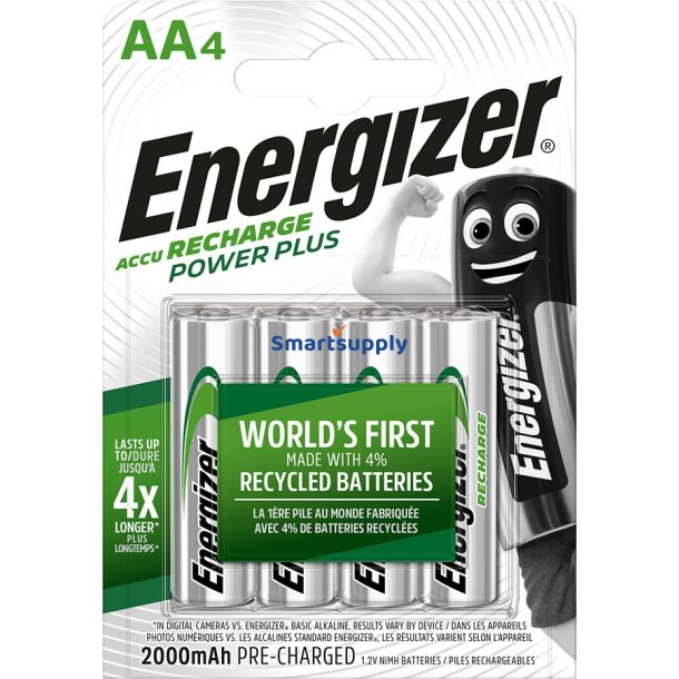 Energizer Batteri Genopladelig Power Plus Aa Hr6/4 2000Mah