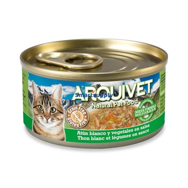 Arquivet Hvid Tun Med Grntsager - Vdfoder Til Katte - 80G