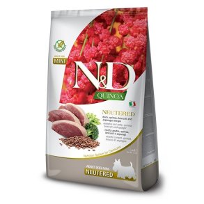 FARMINA N&D Quinoa Dog Duck, Broccoli, Asparagus Neutered Adult Mini - trfoder til hunde - 2.5 kg