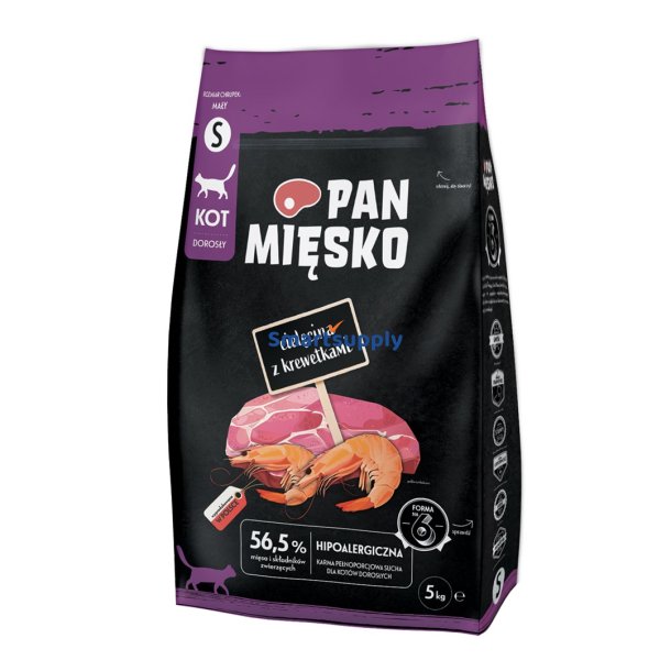 PAN MISKO Kalv med Rejer Small - trfoder til kat - 5 kg