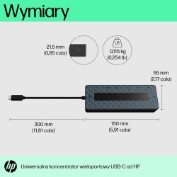HP universel USB-C-hub med flere porte