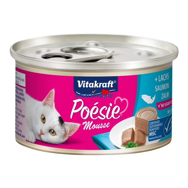Vitakraft Poesie Mousse Laks - Vdfoder Til Katte - 85 G