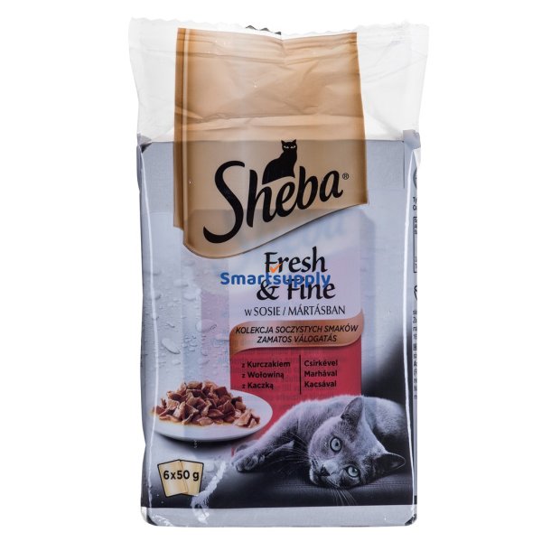 Sheba Friske &amp; Fine Mini Kdretter I Sauce 6 X 50G