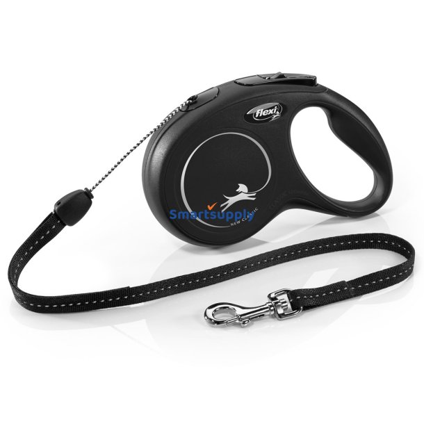 Flexi New Classic 8 M Black Dog Optrkkelig Snor