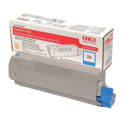 OKI C5600, C5700 Cyan toner 2.000 sider original