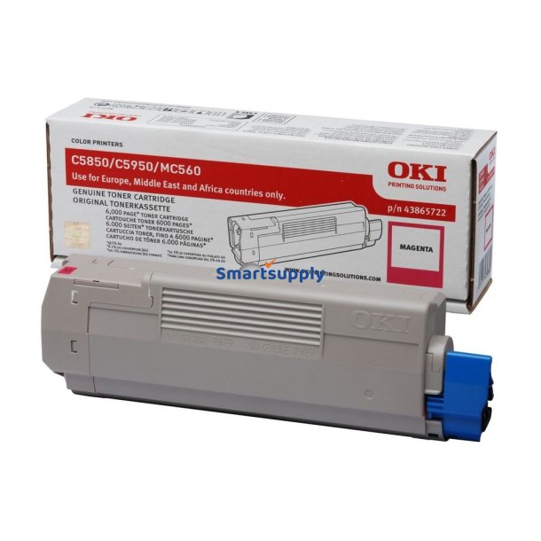 OKI C5850, C5950, MC560 Magenta toner 6.000 sider original