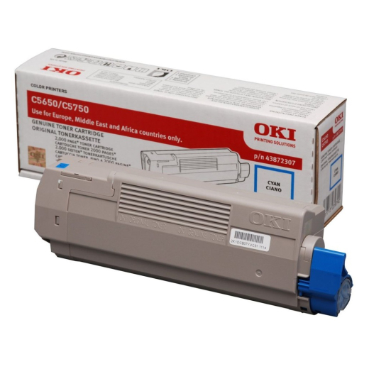 OKI C5650, C5750 Cyan toner 2.000 sider original