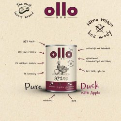 OLLO Pure Duck with apple - vdfoder til hunde - 400g
