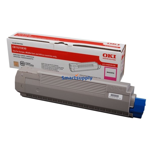 OKI C810, C830 Magenta toner 8.000 sider 44059106 original 