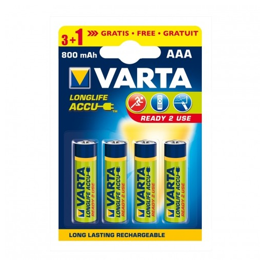 Akumulator R3 800 mAh 4stk klar til brug