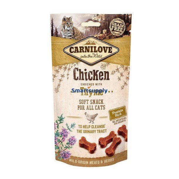 Carnilove Halvfugtig Snack Kylling &amp; Timian - Kattegodbidder Med Kylling Og Timian - 50 G