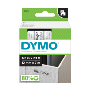 Dymo 45010 tape D1 sort p transparent 12mm x 7m original