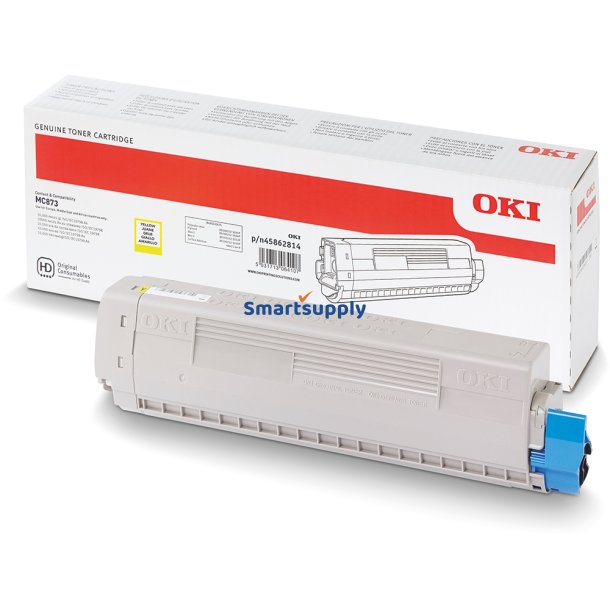 OKI MC873, MC883 Gul toner 10.000 sider original