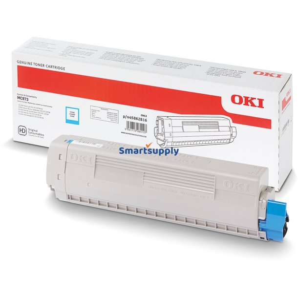 OKI MC873, MC883 Cyan toner 10.000 sider original