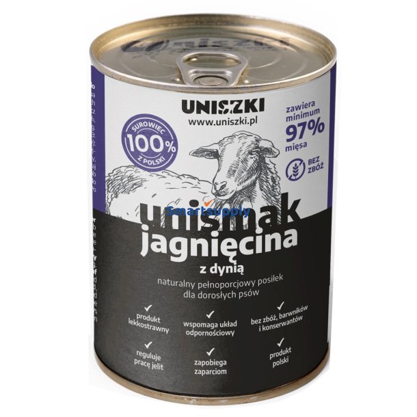 Uniszki Unismak Lam Med Grskar - Vdfoder Til Hunde - 410 G
