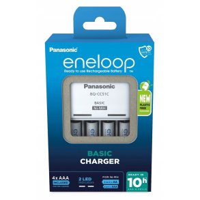 Batterioplader PANASONIC Eneloop Basic BQ-CC51 + 4x AAA 800 mAh (K-KJ51MCD04E)