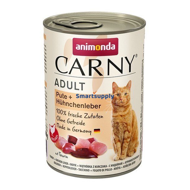 ANIMONDA Cat Carny Adult Kalkun med kyllingelever - vdfoder til katte - 400 g
