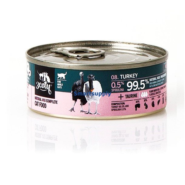 3Coty Kalkun Med Spirulina - Vdfoder Til Katte - 80G