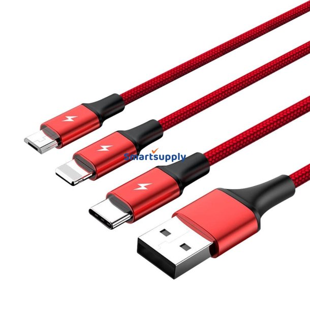 Unitek C4049rd USB Kabel 1,2 M Usb-A USB C/Micro-Usb B/Lynrd