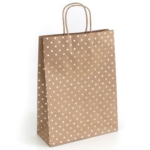 5 stk. gaveposer med guld prikker og snoet hank 33 x 10 x 24 cm