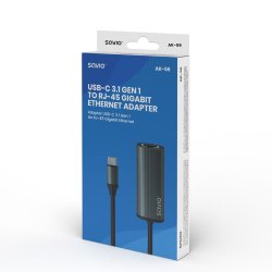 Savio-Adapter Usb-C 3.1 Gen.1 (M) Til Rj-45 Gigabit Ethernet (F), 1000 Mbps, Ak-56, Gr