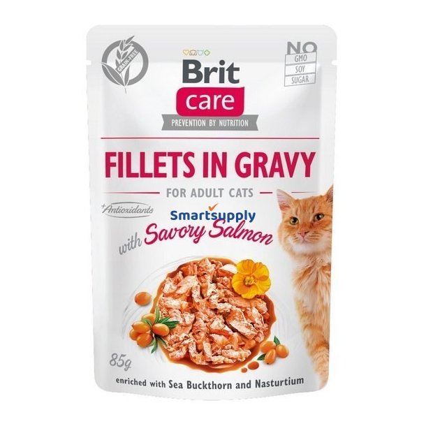 Brit Care Fileter I Sovs Laksefileter I Sauce - Vdfoder Til Katte - 85 G