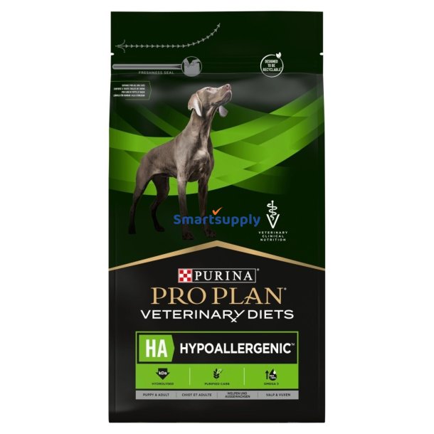 PURINA Pro Plan Veterinary Diets Canine HA Hypoallergenic- trfoder til hunde - 3 kg