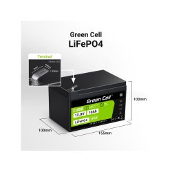 Green Cell LFPGC12V10AH UPS batteri Lithium jern fosfat (LiFePO4) 12,8 V 10 At