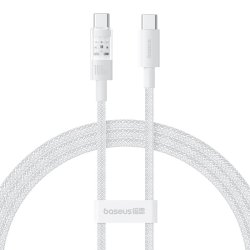 Baseus Gem USB C til USB C hurtigopladningskabel 1 m 100 W Hvid