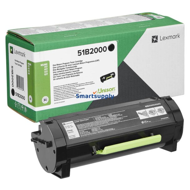 Lexmark 51B2000 toner 2.500 sider original