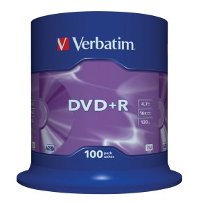 DVD+R 16x 4.7GB 100P CB Matt S�lv 43551