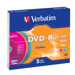 DVD-R 16x 4.7GB 5P Slim Farve 43557